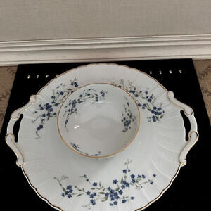 Vintage Bernardaud Limoges Myosotis dip platter tray